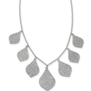 INC Silver tone crystal teardrop Necklace